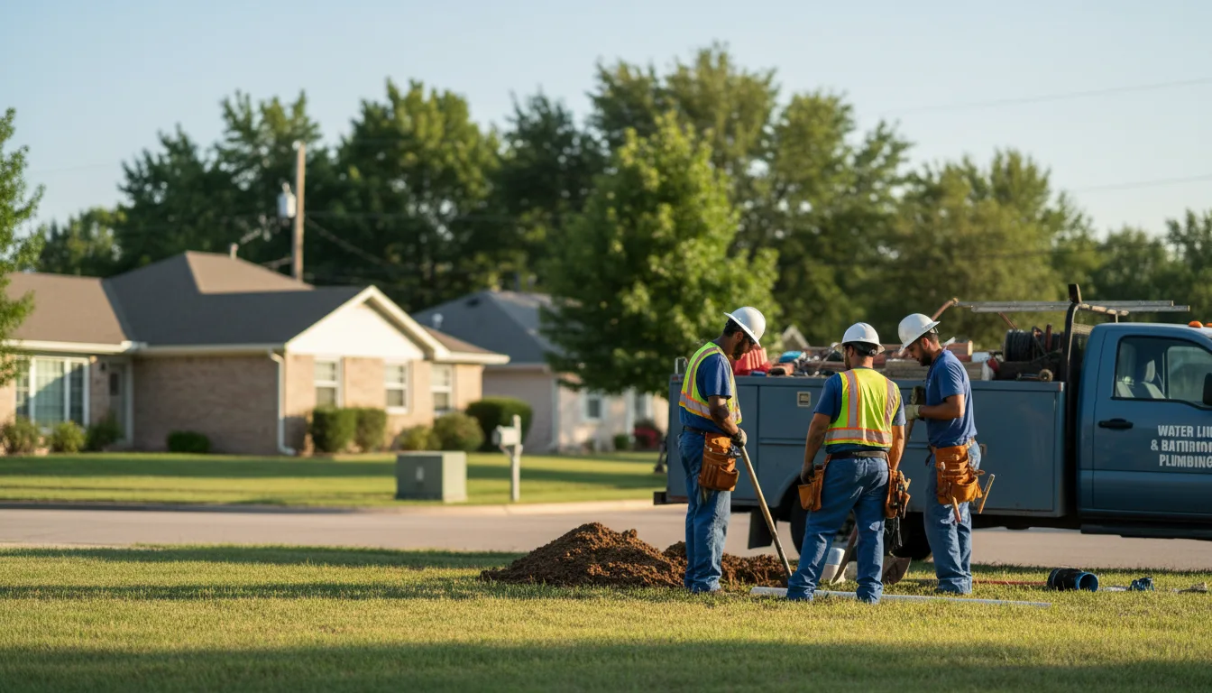 Residential water line and bathroom plumbing service in Edwards, MO